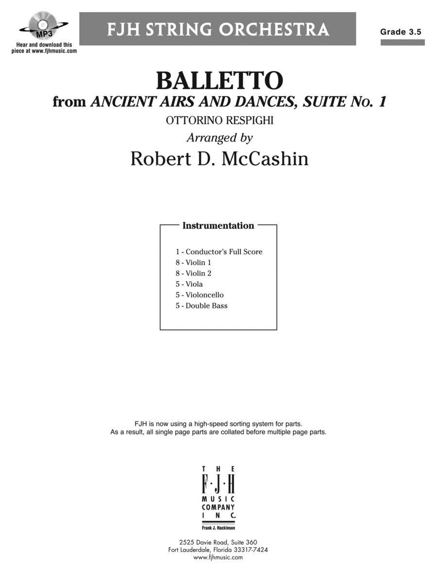 Balletto: Score String Orchestra scores gallery preview page 1