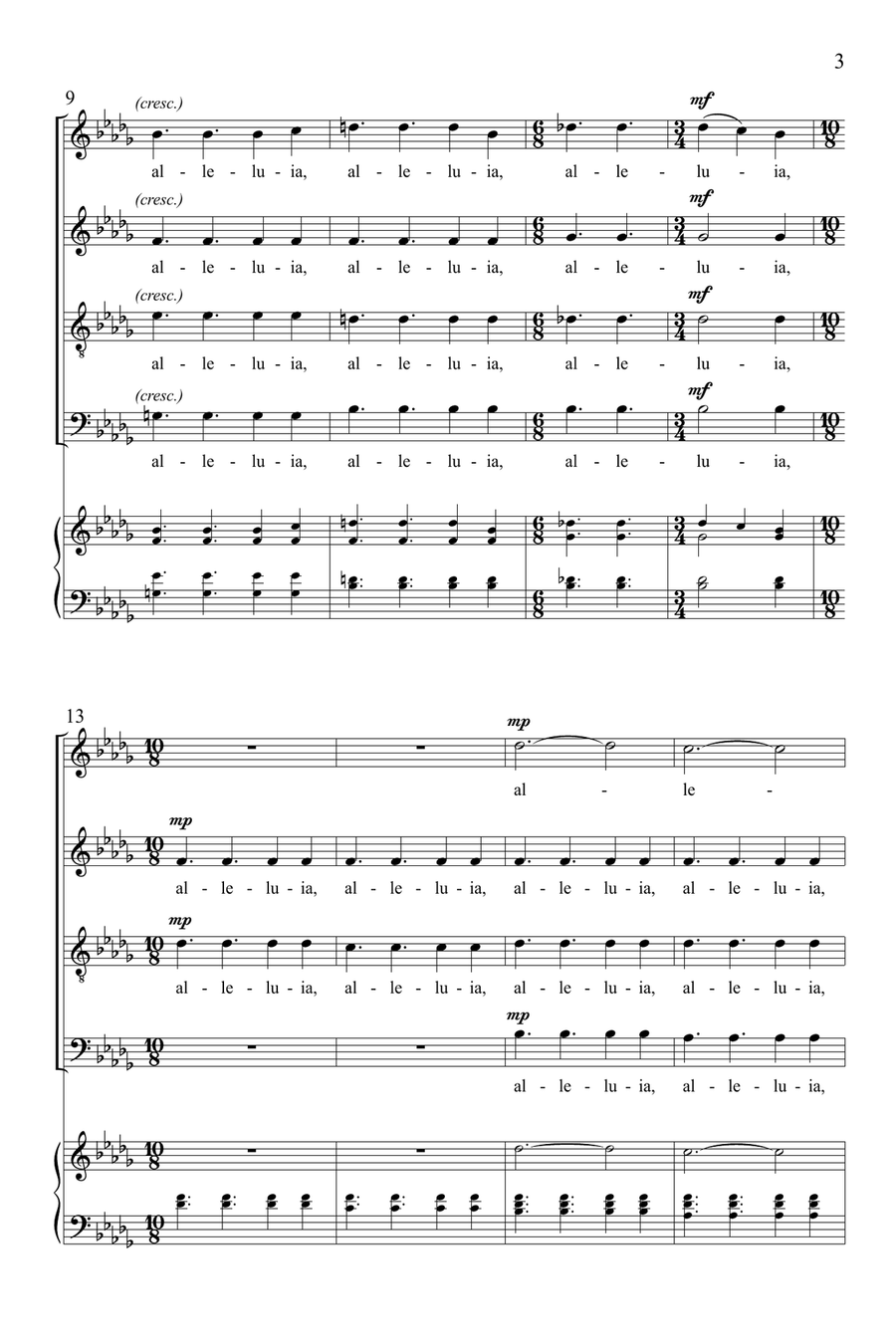 Fanfare Alleluia 4-Part scores gallery preview page 3
