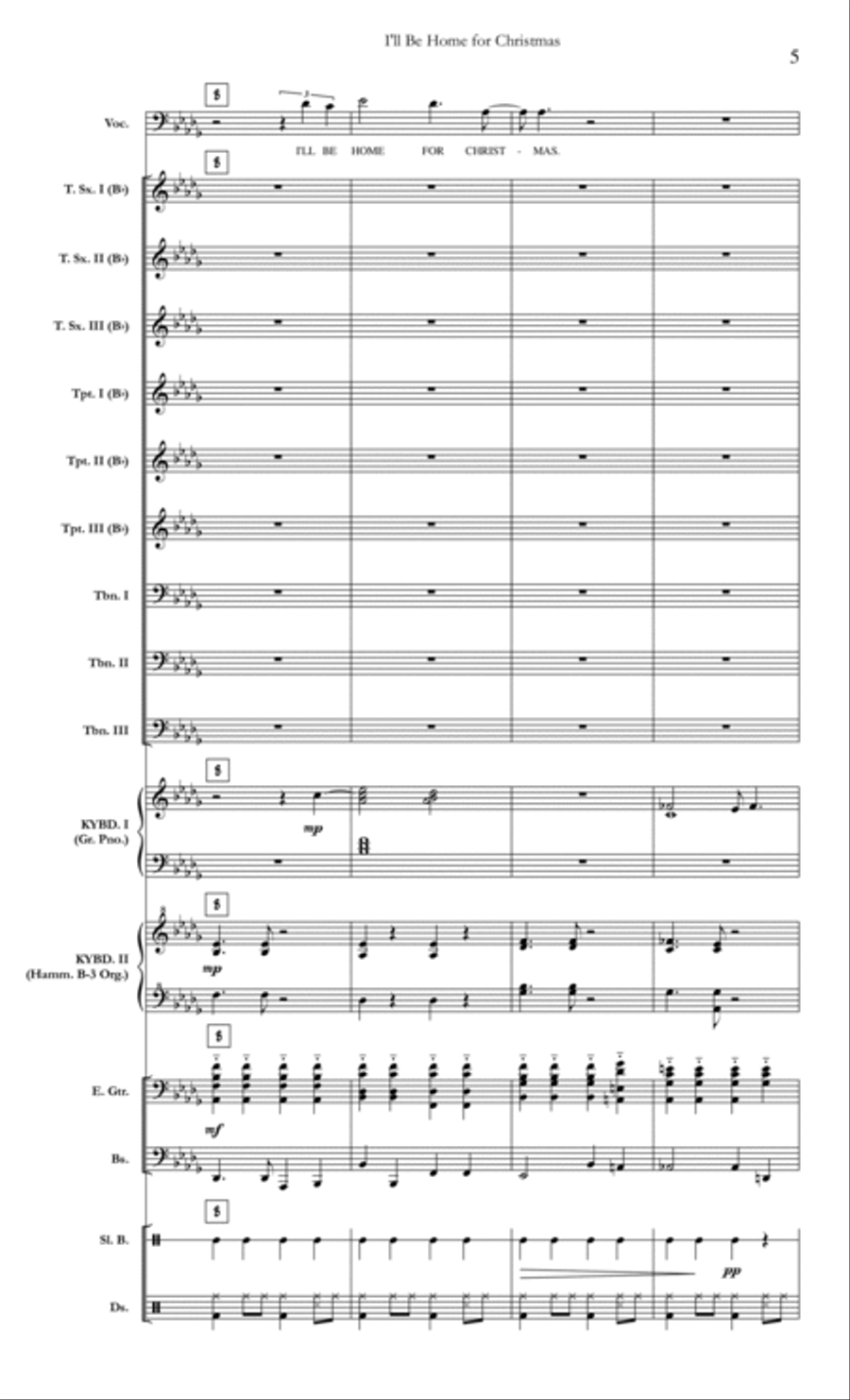 I'll Be Home For Christmas Small Ensemble scores gallery preview page 5
