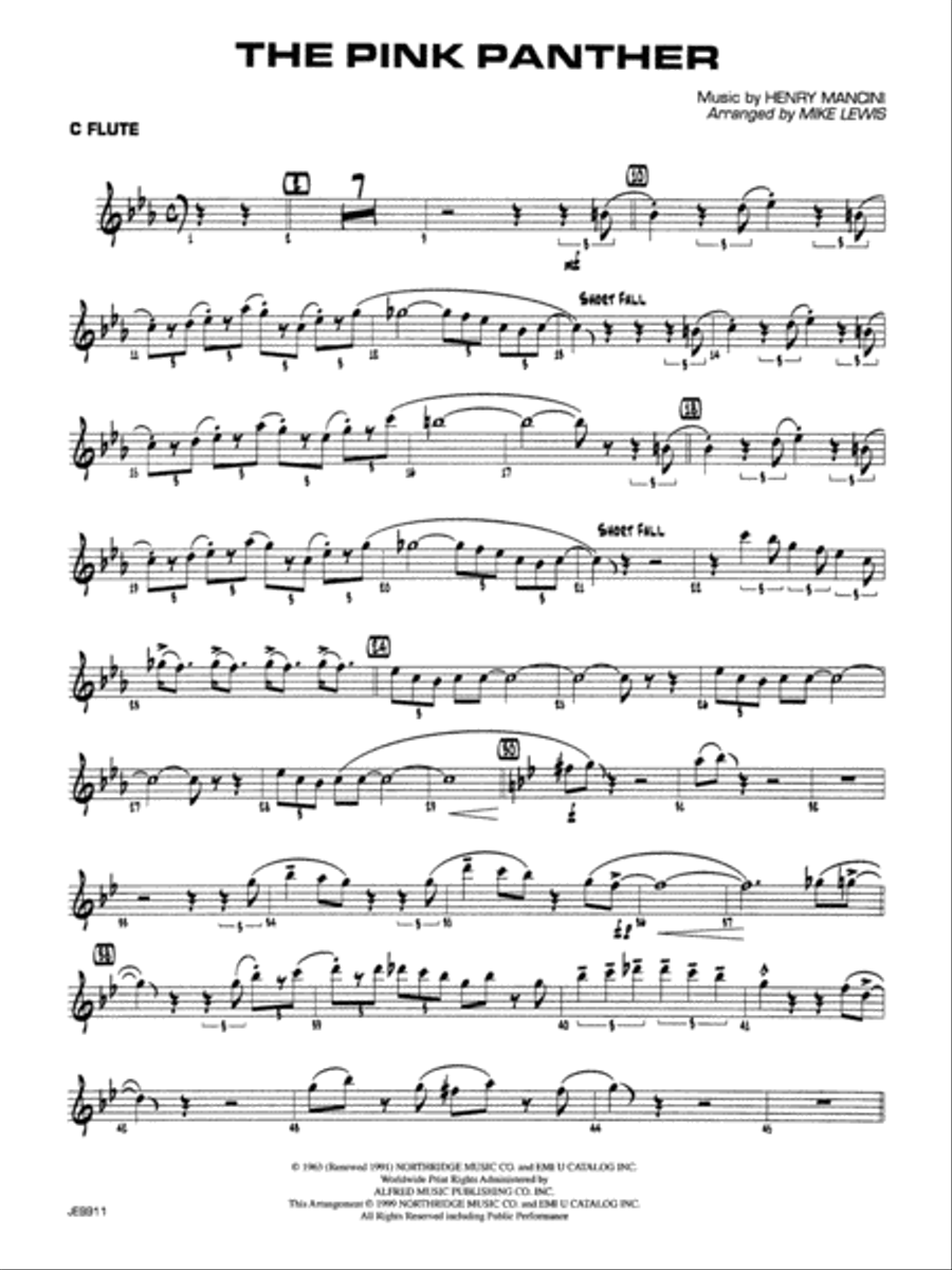 The Pink Panther: Flute Jazz Ensemble scores gallery preview page 1
