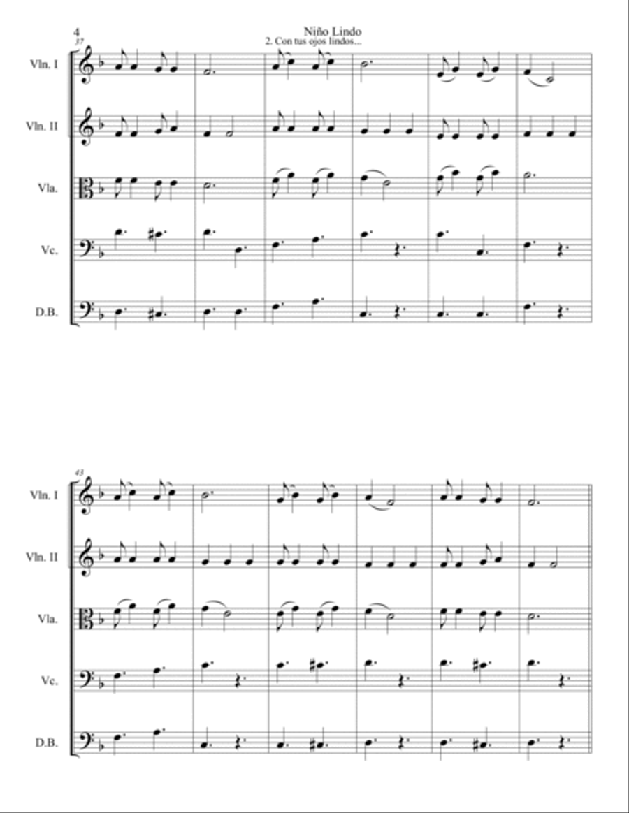 Ni o Lindo. AGUINALDO VENEZOLANO. String orchestra easy