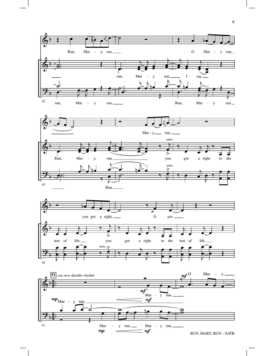 Run, Mary, Run 4-Part scores gallery preview page 4