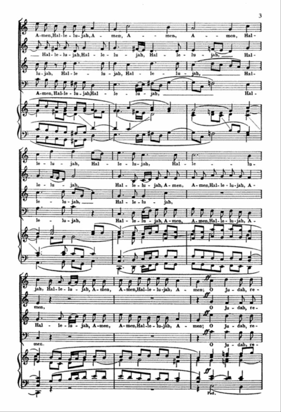 Judas Maccabaeus: Hallelujah, Amen 4-Part scores gallery preview page 3