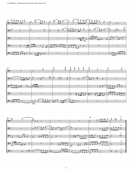 Fugue 08 from Well-Tempered Clavier, Book 1 (Bassoon Quintet) image number null