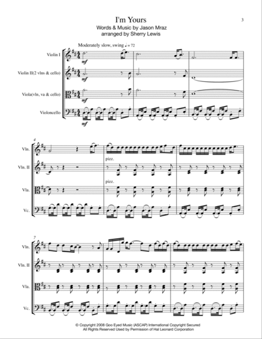 I'm Yours String Trio scores gallery preview page 4