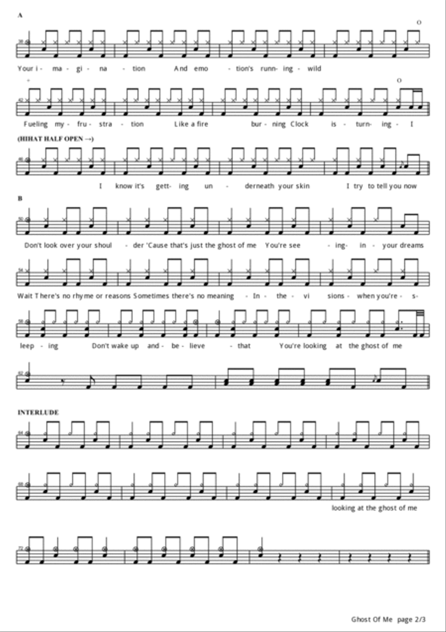 Ghost Of Me Ghost Of Me Drum Set scores gallery preview page 2