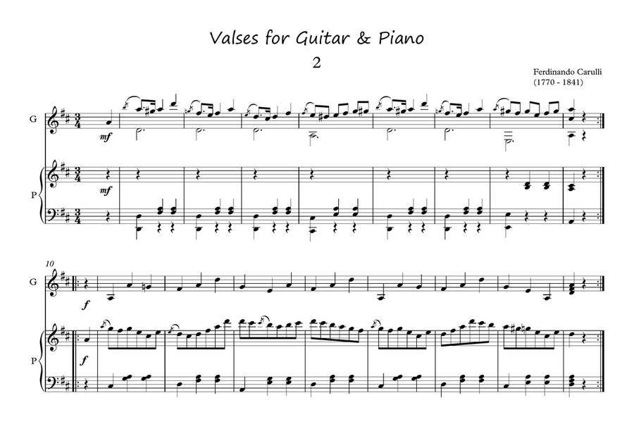 Valses for Guitar and Piano duet image number null