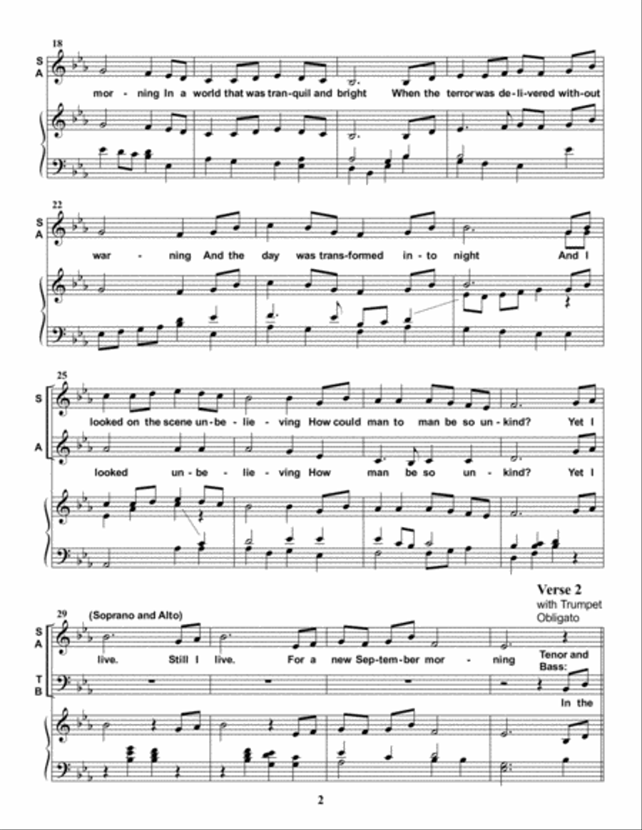 September Morning, an Anthem after 9/11/2001 Small Ensemble scores gallery preview page 3