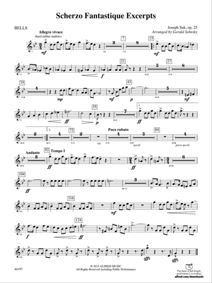 Scherzo Fantastique Excerpts: Bells Concert Band scores gallery preview page 1