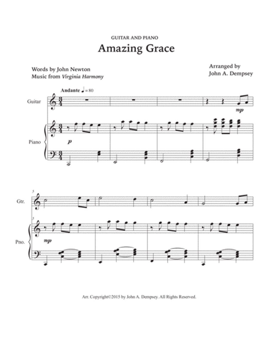 Amazing Grace (Guitar and Piano) image number null