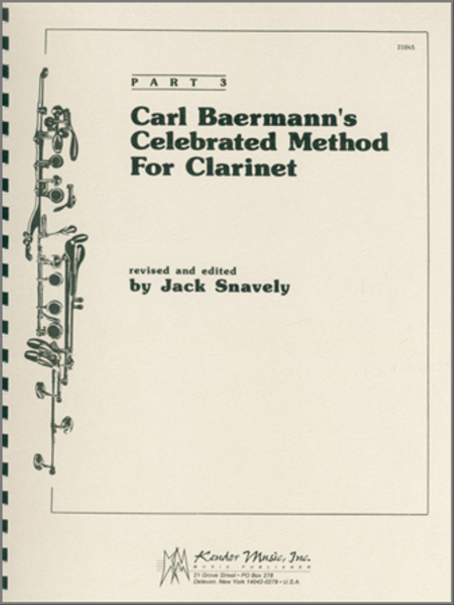 Carl Baermann's Celebrated Method For Clarinet, Part 3 Clarinet scores gallery preview page 1