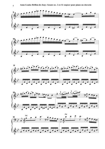 Anne-Louise Brillon de Jouy: Sonata no. 2 in Bb Major for piano or harpsichord