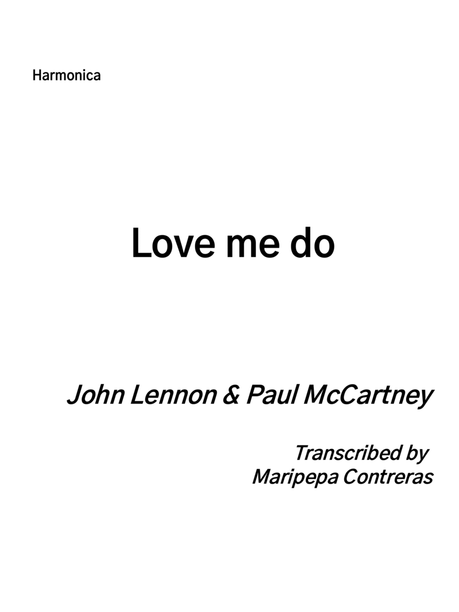 Love Me Do Love Me Do Harmonica scores gallery preview page 1