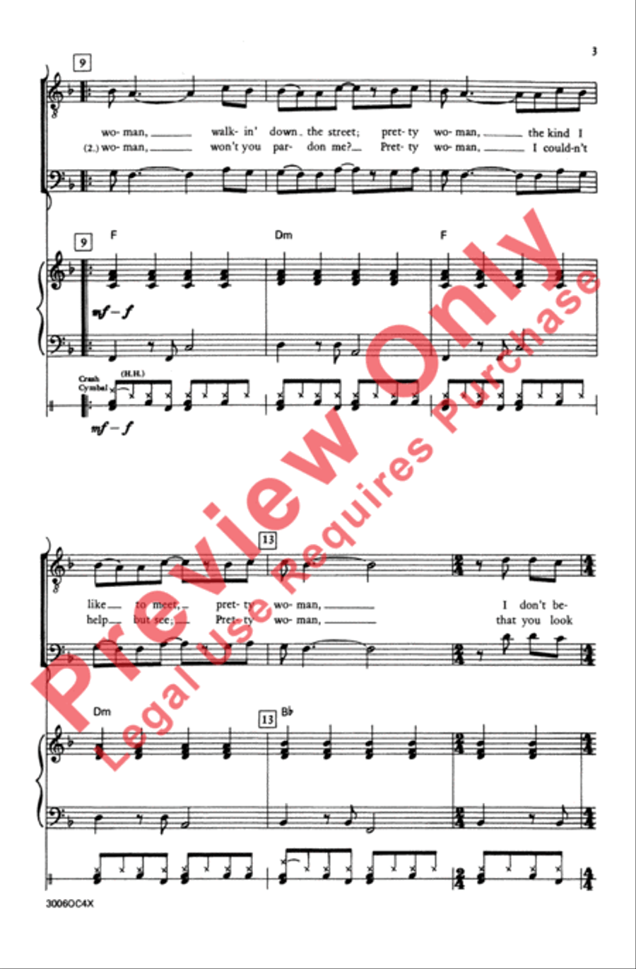 Oh, Pretty Woman Men's Choir scores gallery preview page 3