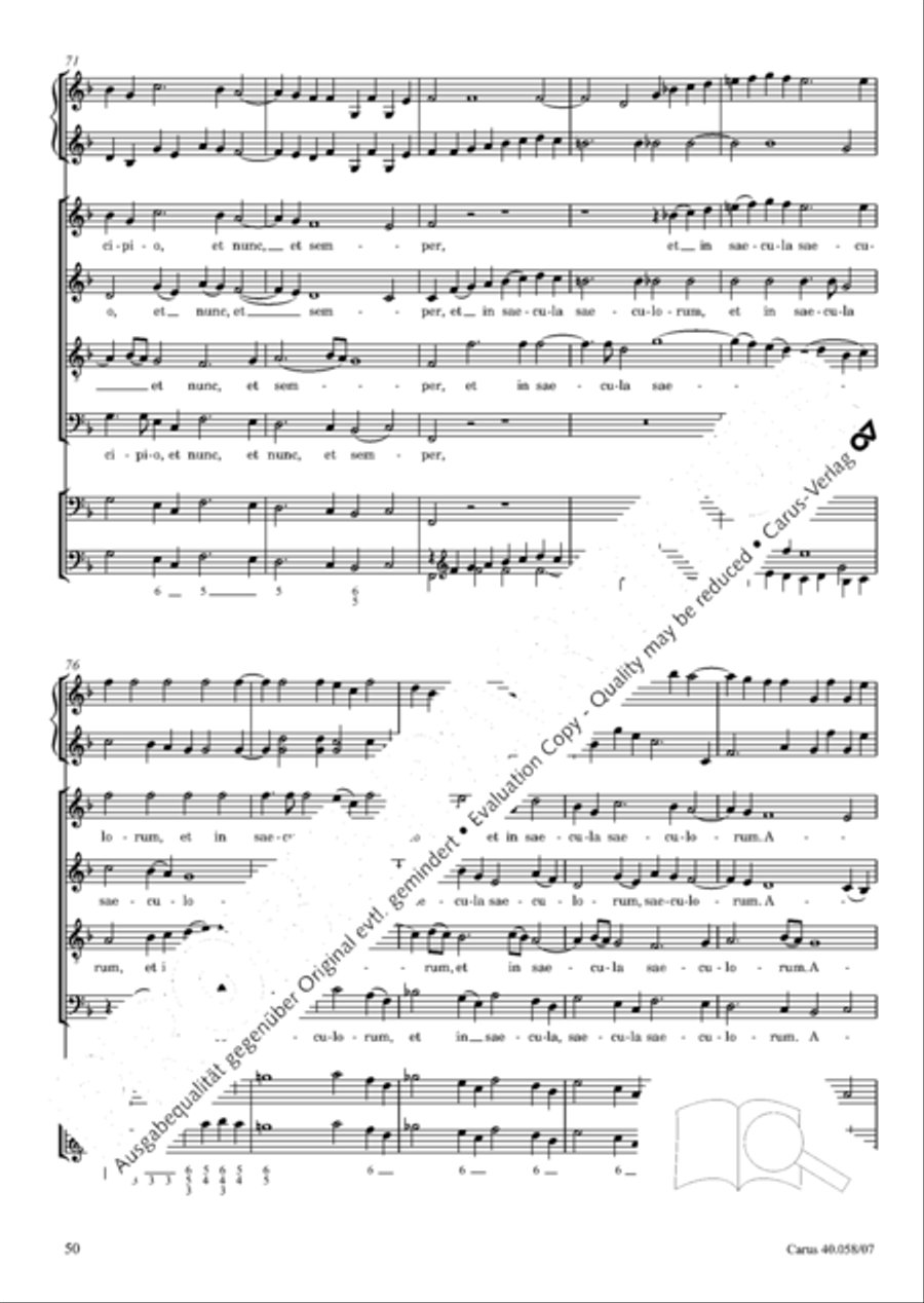 Vesperae solennes de Dominica 4-Part scores gallery preview page 55
