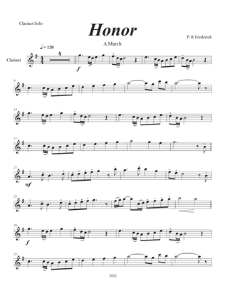 Book cover for Honor (Clarinet Solo)