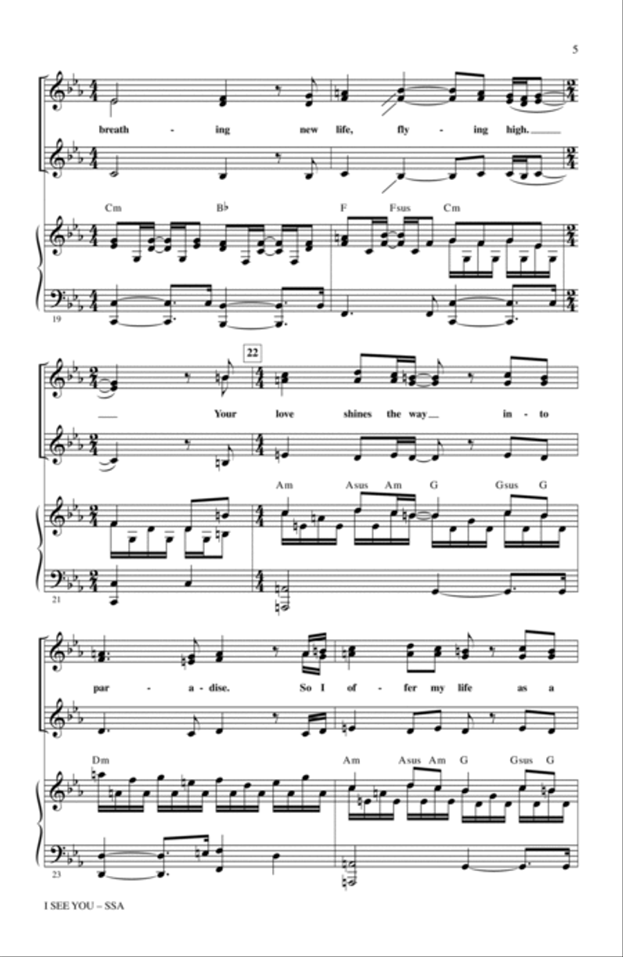 I See You (Theme from Avatar) SSA scores gallery preview page 4