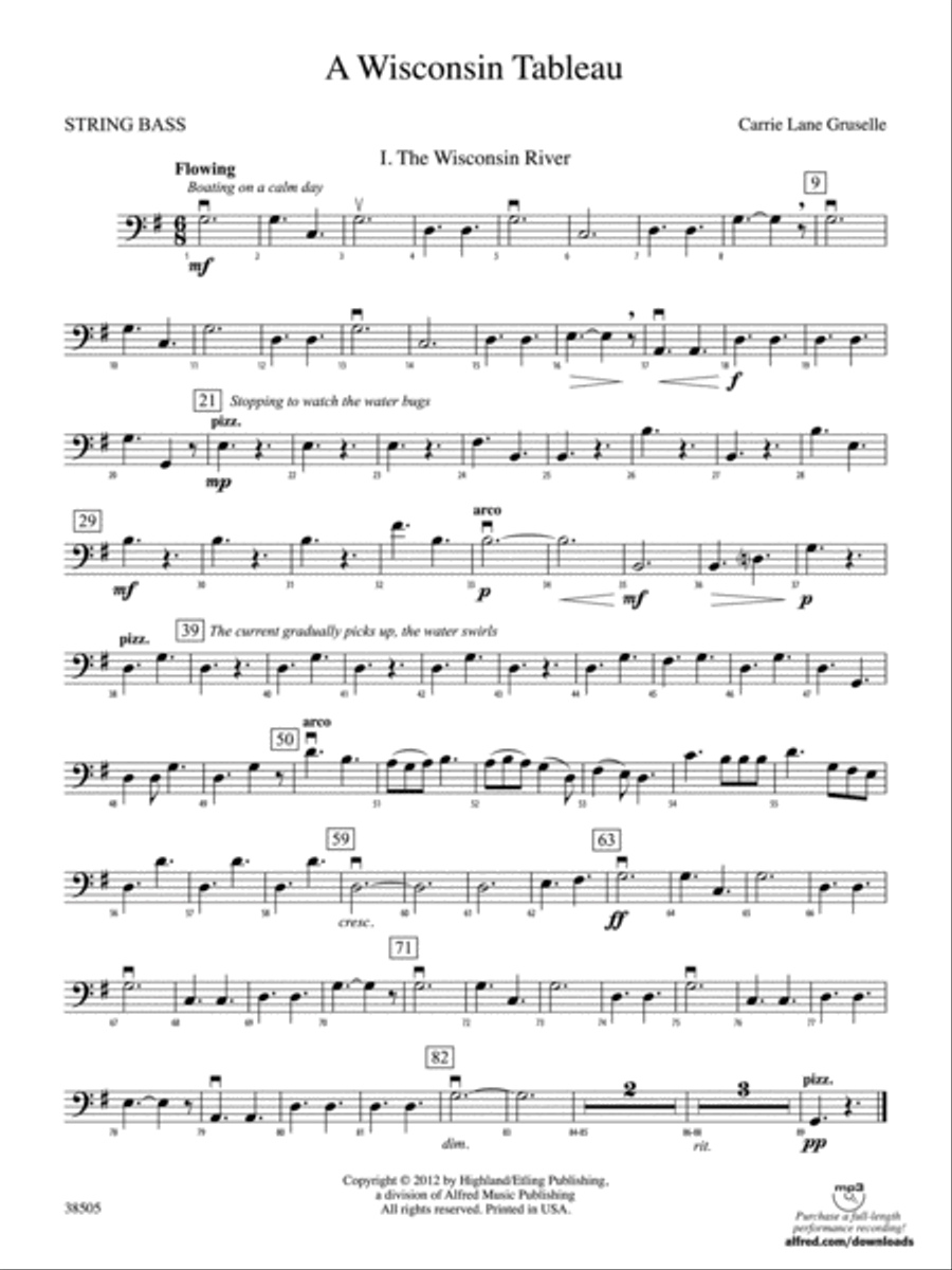 A Wisconsin Tableau: String Bass String Orchestra scores gallery preview page 1