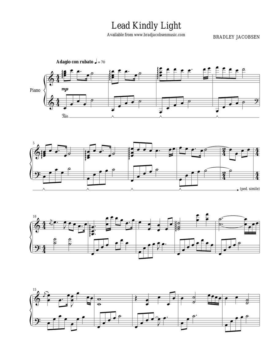 Lead, Kindly Light Piano Solo scores gallery preview page 1