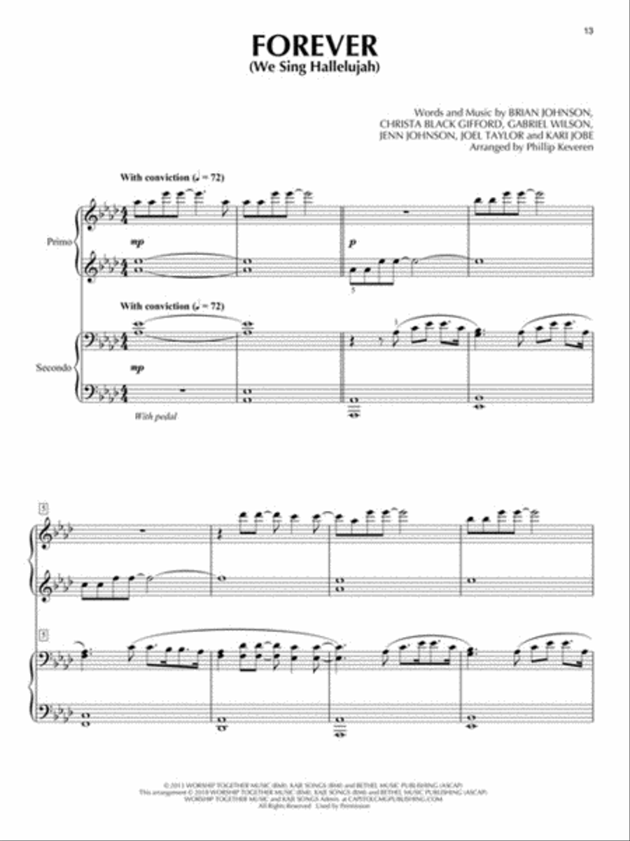 Worship Songs for Two 1 Piano, 4-Hands scores gallery preview page 5