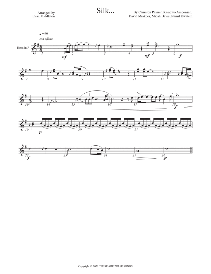 Silk... Brass Ensemble scores gallery preview page 1