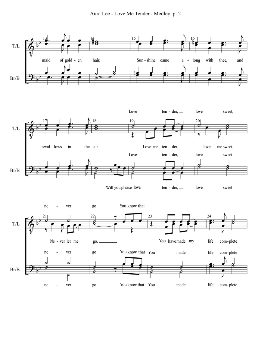 Love Me Tender TTBB scores gallery preview page 2