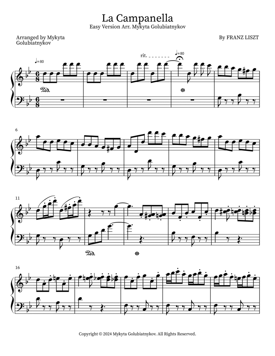 La Campanella Part scores gallery preview page 1