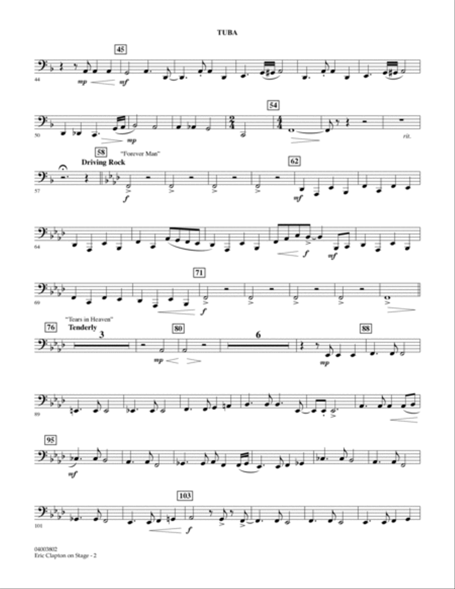Eric Clapton on Stage - Tuba Concert Band scores gallery preview page 2
