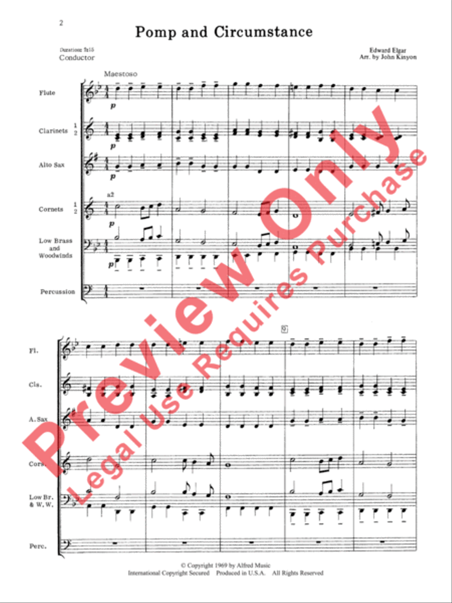 Pomp and Circumstance Concert Band scores gallery preview page 3