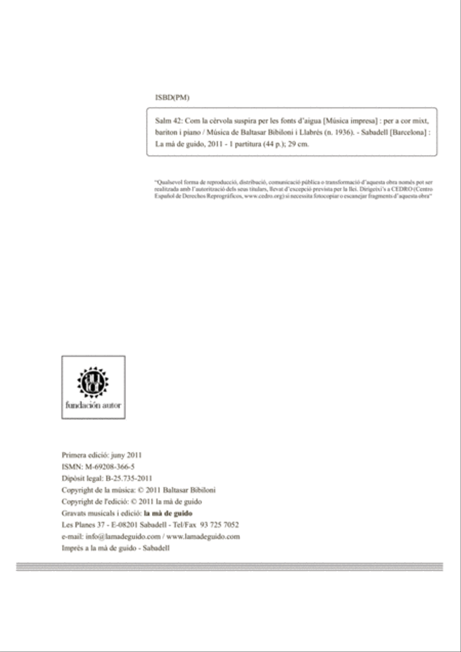 Salm 42: com la cèrvola sospira per les fonts d'aigua 4-Part scores gallery preview page 4
