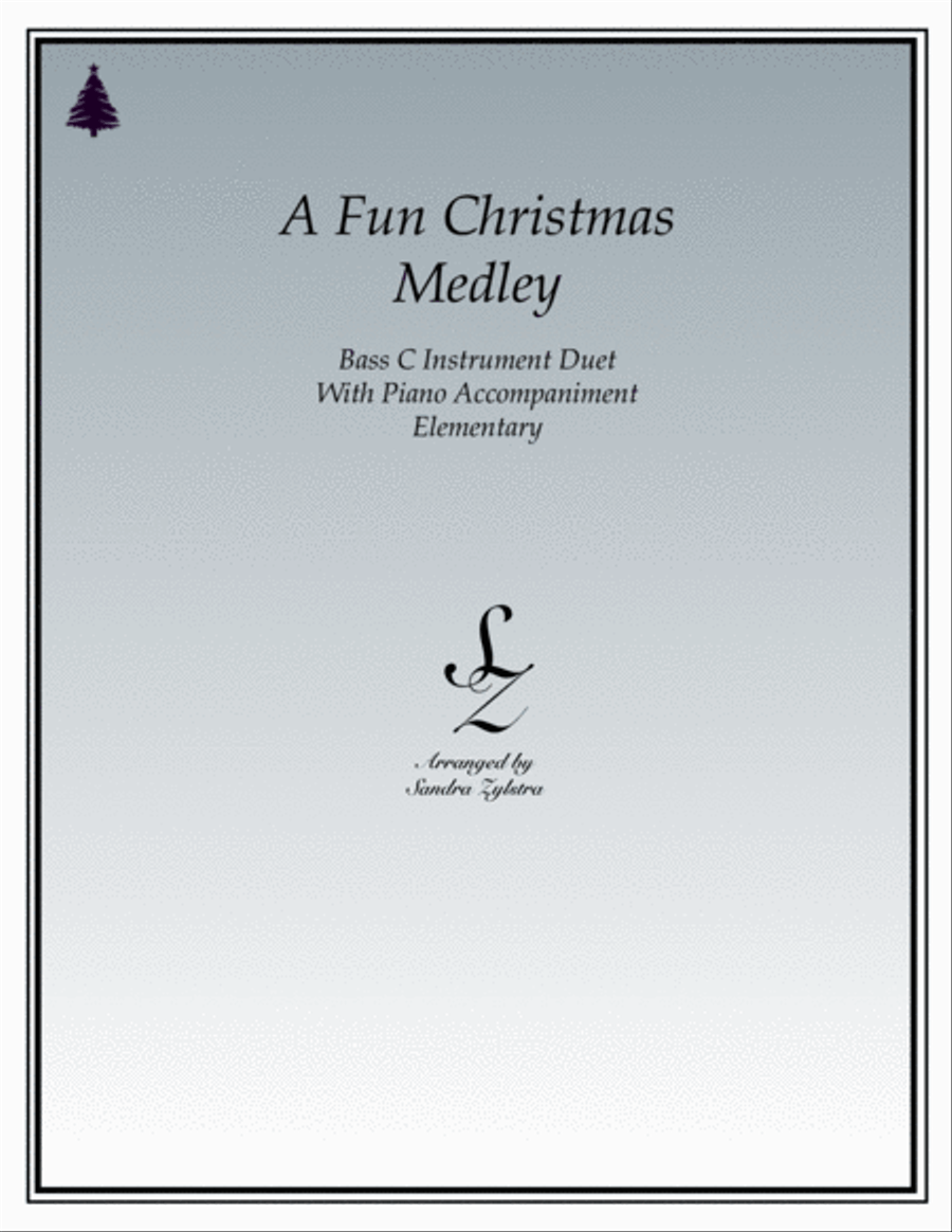 A Fun Christmas Medley (bass C instrument duet) Easy Piano scores gallery preview page 1