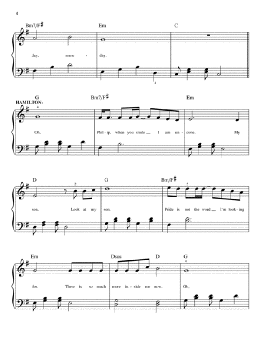 Dear Theodosia (from Hamilton) Easy Piano scores gallery preview page 4