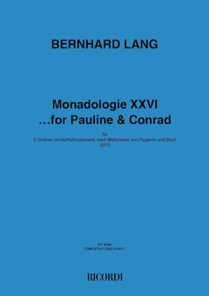 Book cover for Monadologie XXVI...for Pauline & Conrad