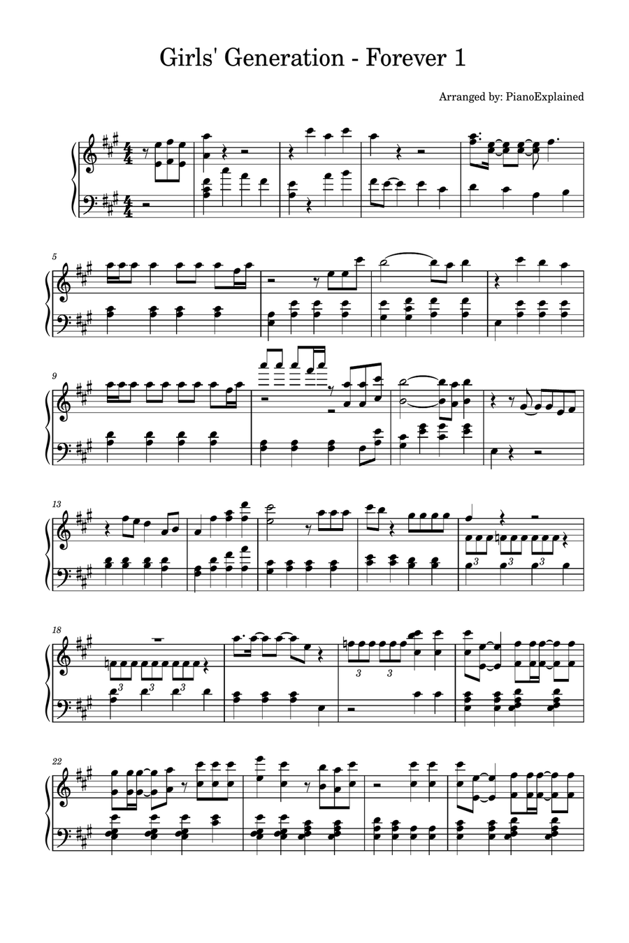 Forever 1 Piano Solo scores gallery preview page 1