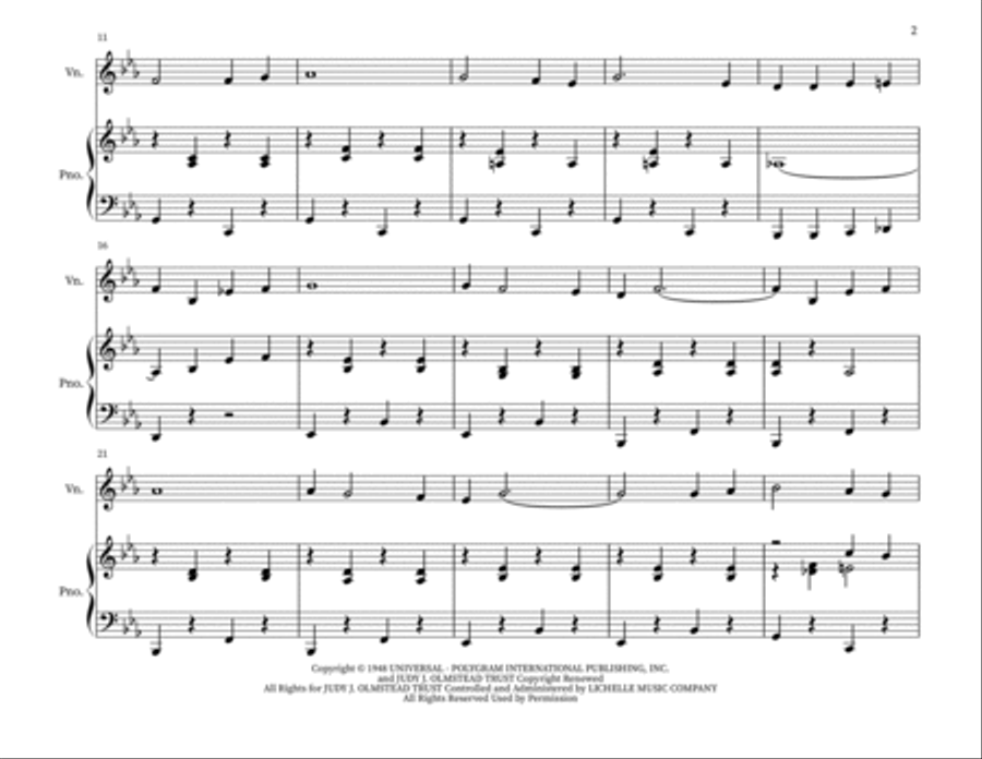 Blue Christmas Violin Solo scores gallery preview page 2