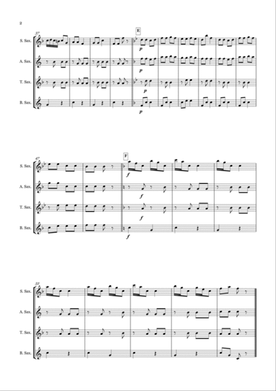 Coaxing Polka for Saxophone Quartet Saxophone Quartet scores gallery preview page 2