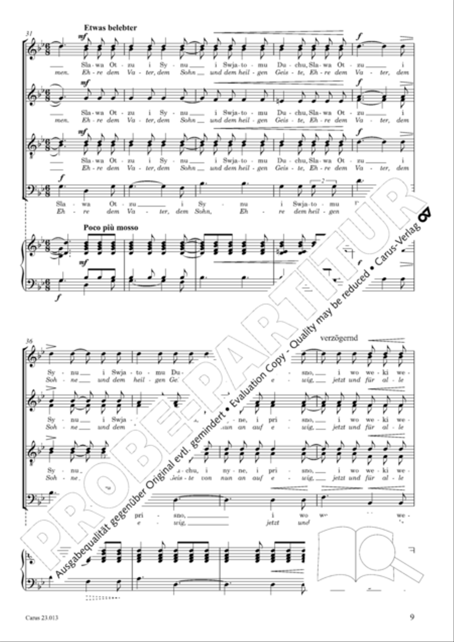 Liturgy of St. John Chrysostom op. 31 for mixed choir a cappella (Chrysostomos-Liturgie op. 31 fur Chor a cappella mit singbarem deutschem Text) A Cappella scores gallery preview page 31
