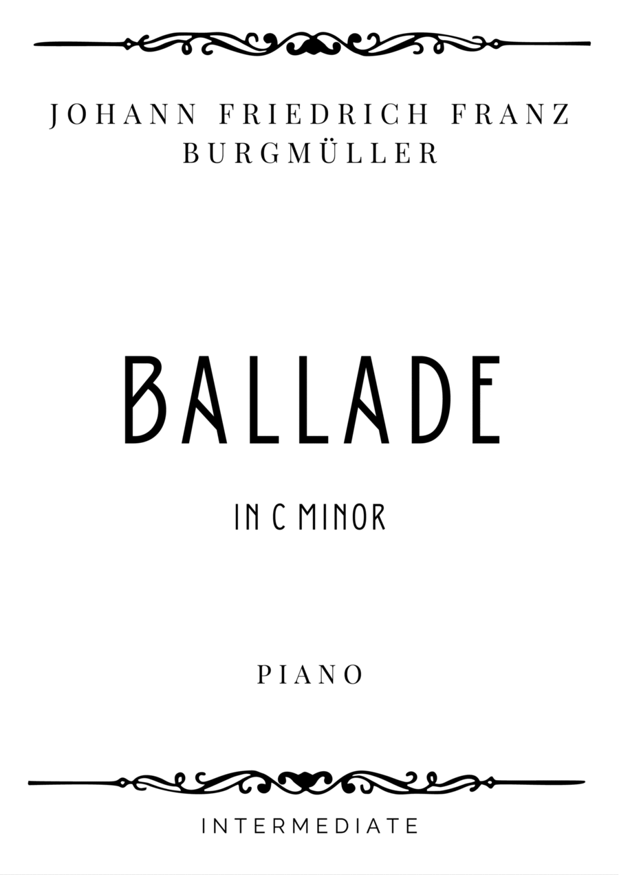 Burgmüller - Ballade in C minor - Intermediate Piano Method scores gallery preview page 1