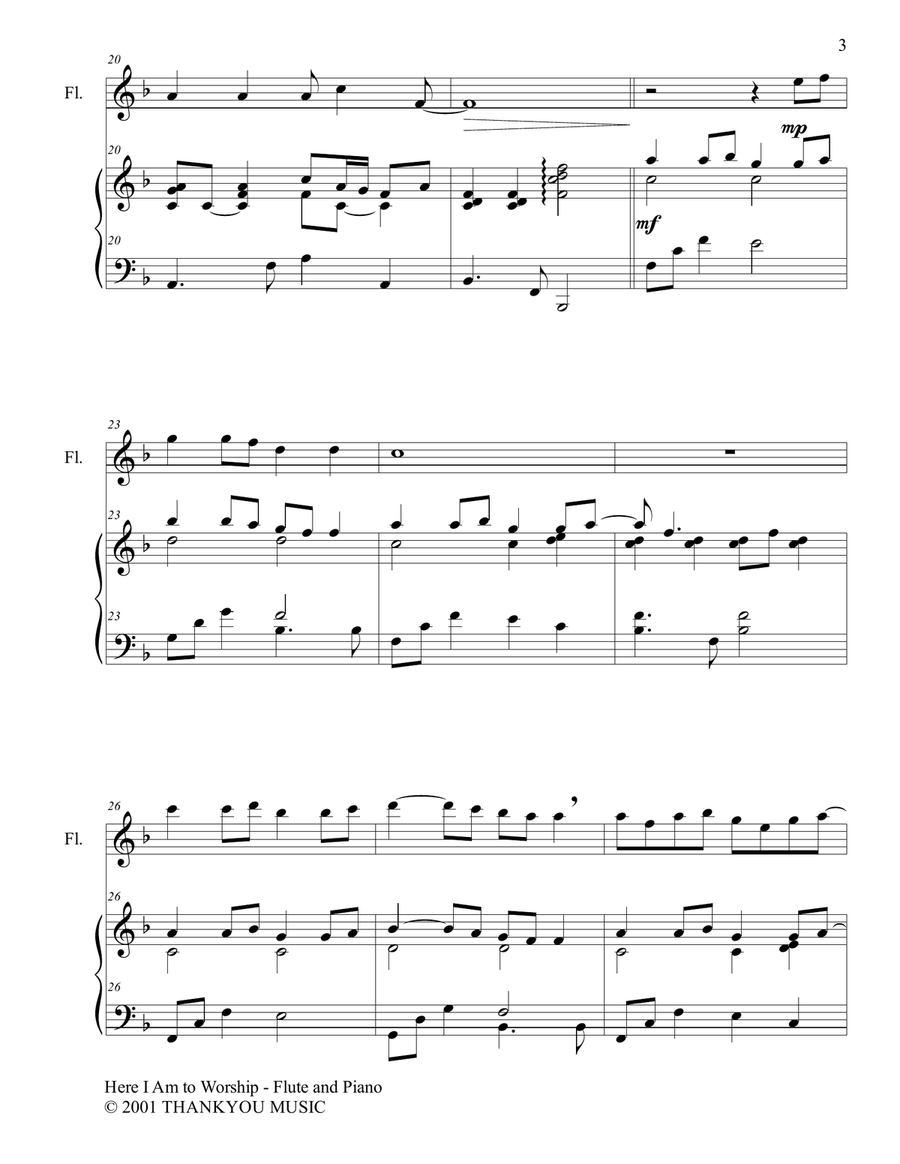 Here I Am To Worship Here I Am To Worship Flute Solo scores gallery preview page 3