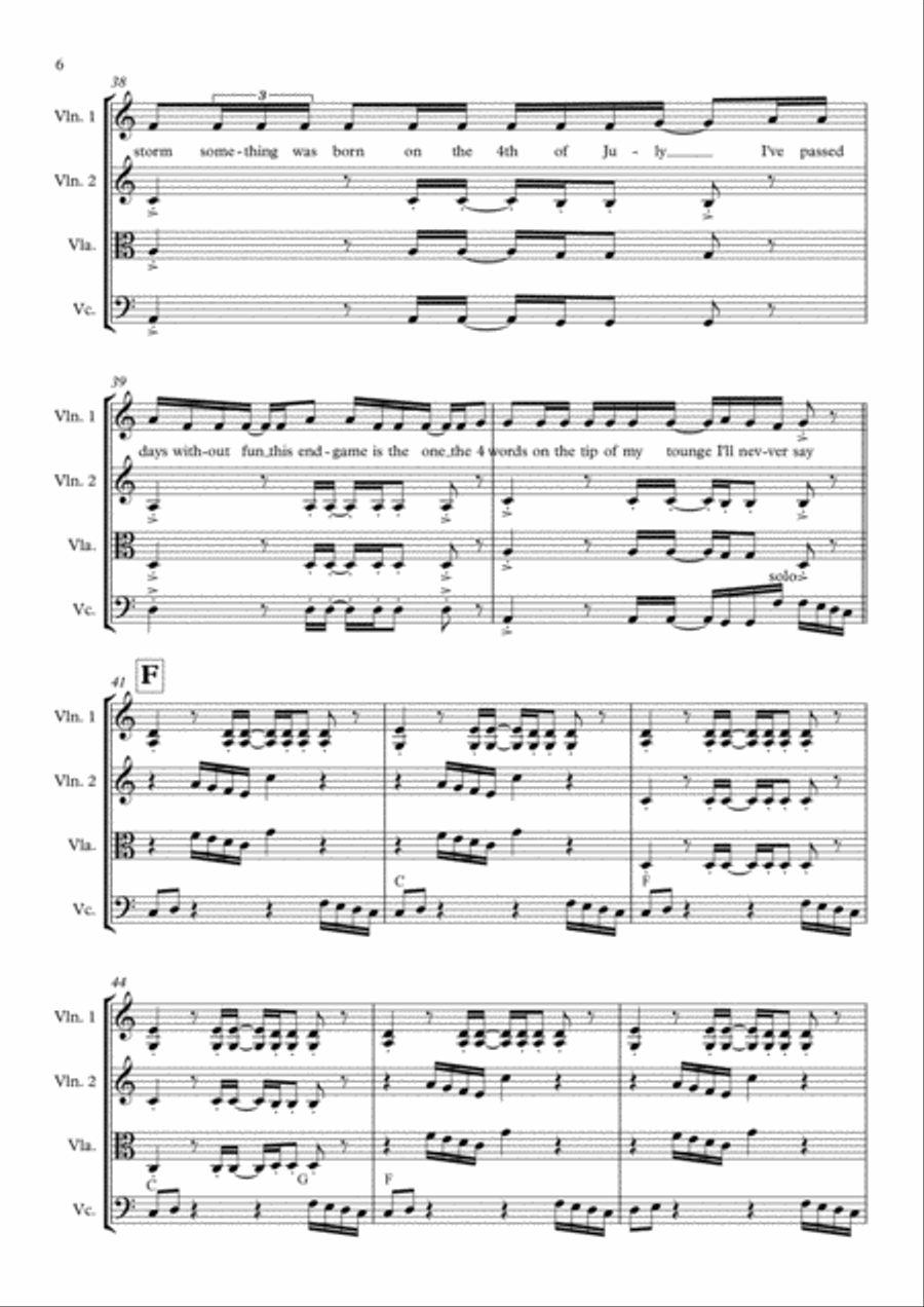 End Game End Game String Quartet scores gallery preview page 6