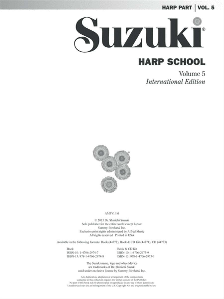 Suzuki Harp School, Volume 5 Harp scores gallery preview page 2