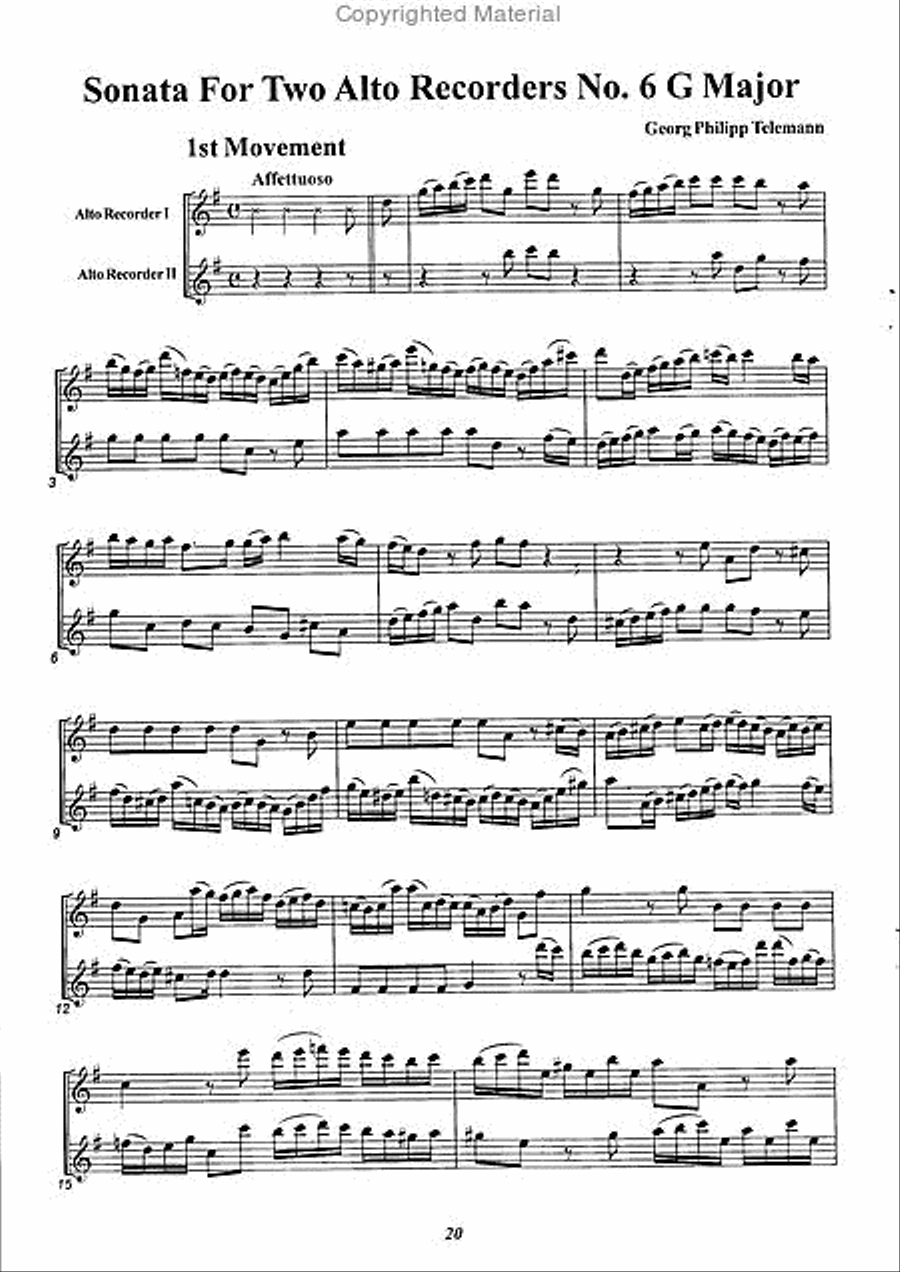 Duo Sonata No. 6 G Major Duo Sonata No. 6 G Major Alto Recorder scores gallery preview page 3