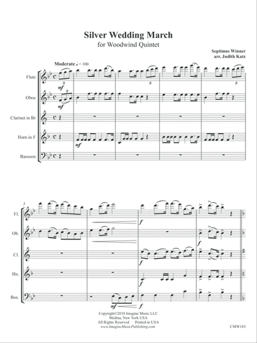 Silver Wedding March Woodwind Quintet scores gallery preview page 3