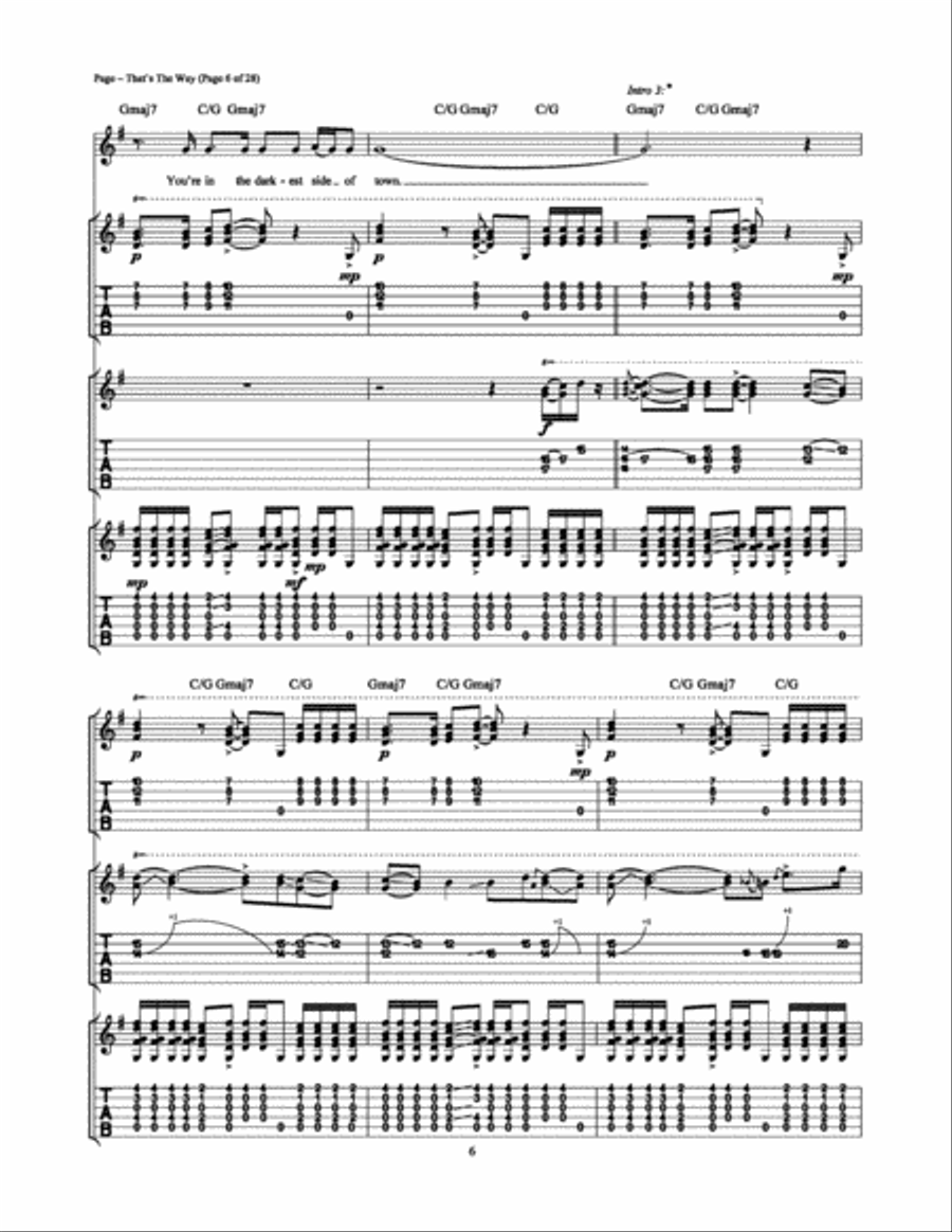 That's the Way Guitar Tablature scores gallery preview page 6