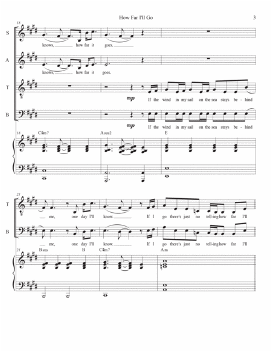 How Far I'll Go 4-Part scores gallery preview page 3