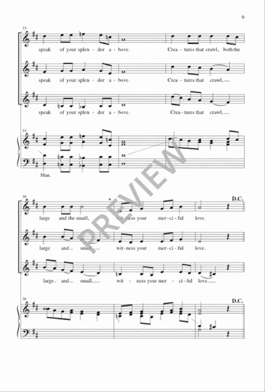 O Let All That Has Life SSA scores gallery preview page 10