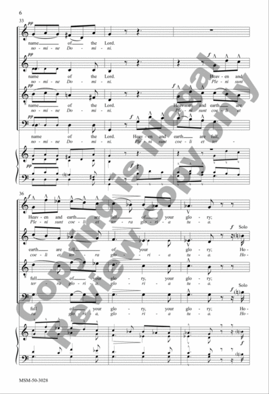 Sanctus and Benedictus 4-Part scores gallery preview page 6