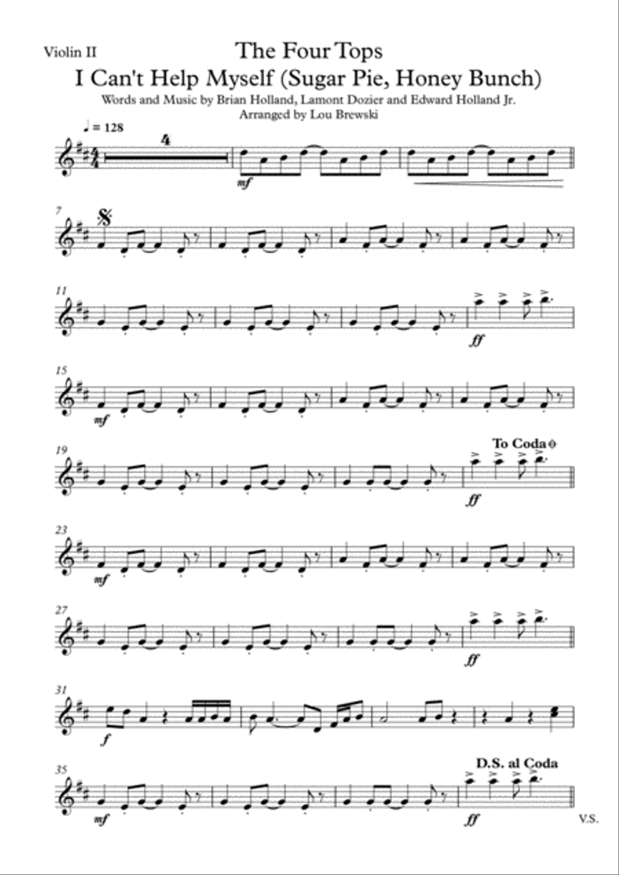 I Can't Help Myself (Sugar Pie, Honey Bunch) String Quartet scores gallery preview page 3