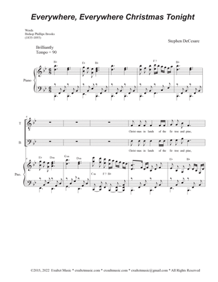 Book cover for Everywhere, Everywhere Christmas Tonight (SATB)