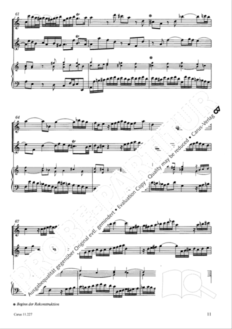 Concerto a tre in C Concerto a tre in C Recorder scores gallery preview page 12